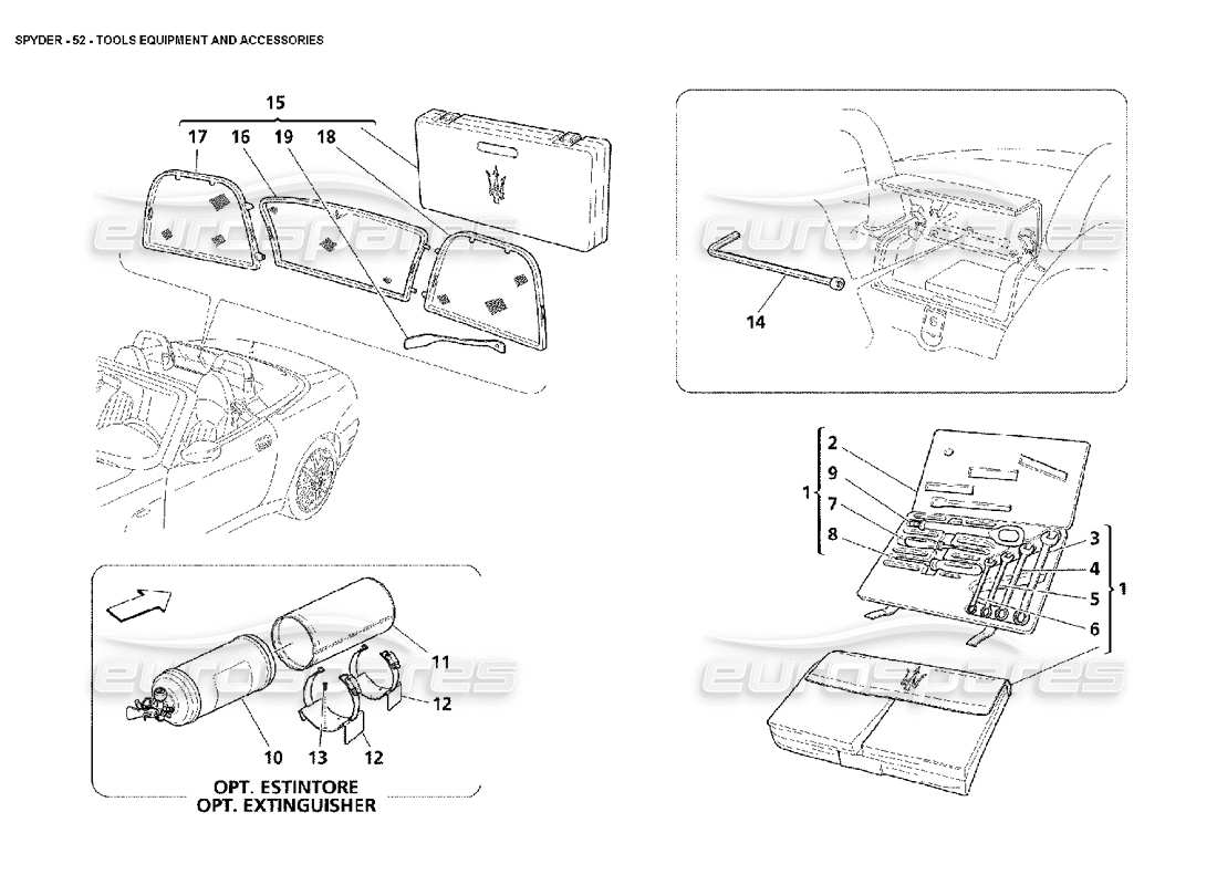 a part diagram from the Maserati 4200 Spyder (2002) parts catalogue