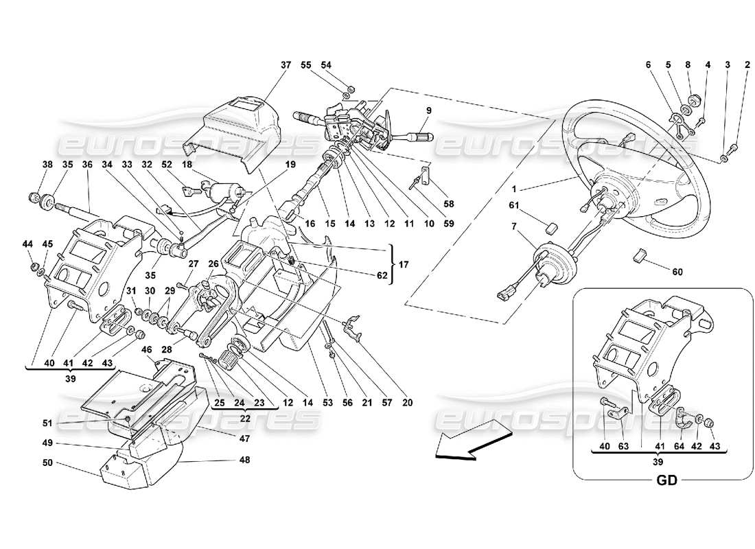 a part diagram from the Ferrari 550 Maranello parts catalogue