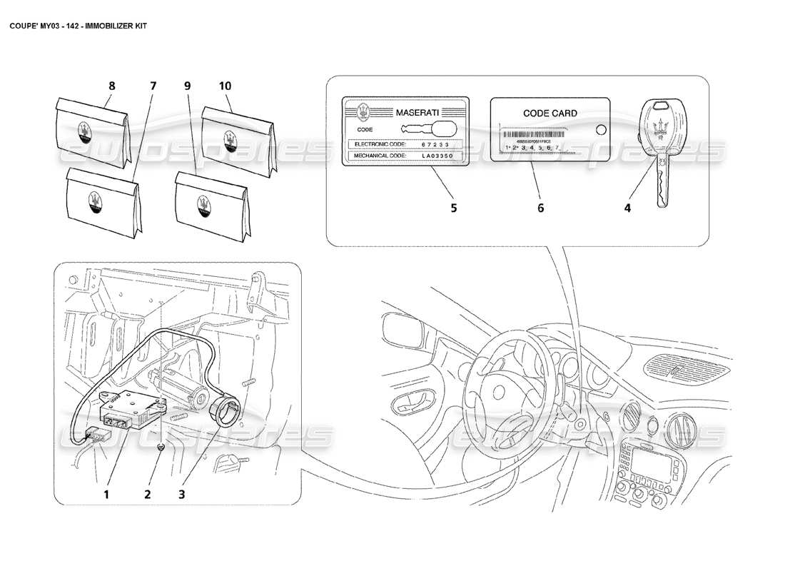 a part diagram from the maserati 4200 parts catalogue