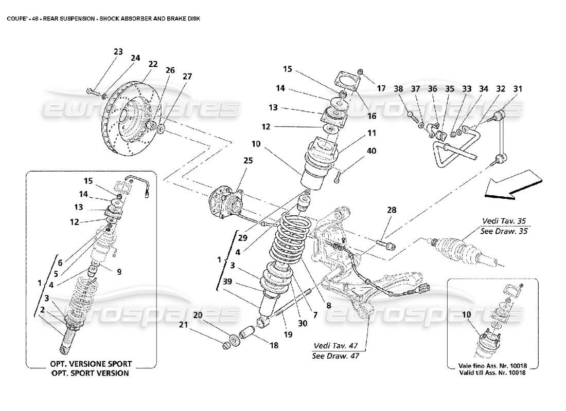 a part diagram from the maserati 4200 parts catalogue