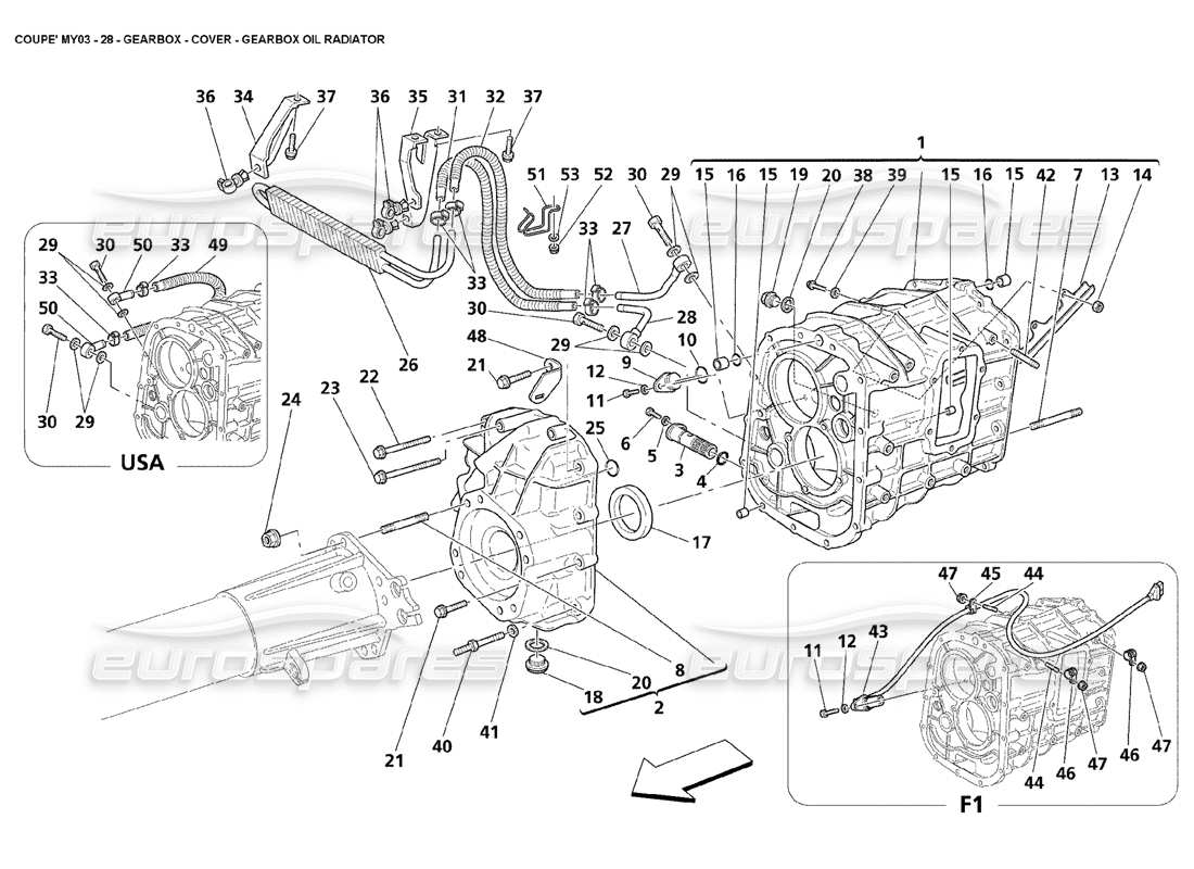 a part diagram from the maserati 4200 coupe (2003) parts catalogue