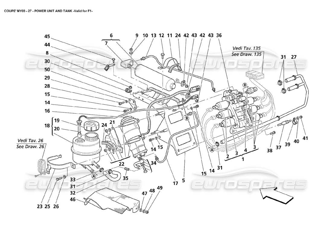 a part diagram from the maserati 4200 parts catalogue