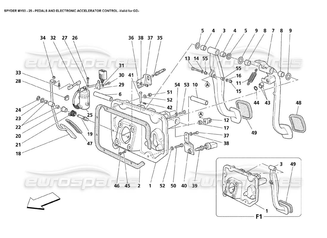 a part diagram from the Maserati 4200 Spyder (2003) parts catalogue
