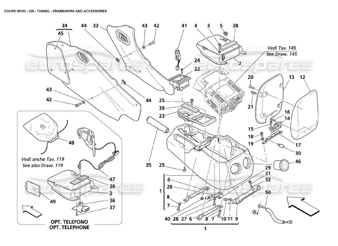 a part diagram from the maserati 4200 parts catalogue