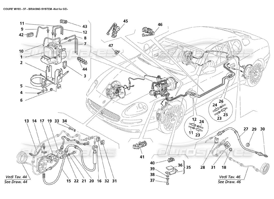 a part diagram from the maserati 4200 coupe (2003) parts catalogue