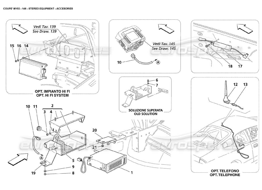 a part diagram from the maserati 4200 parts catalogue