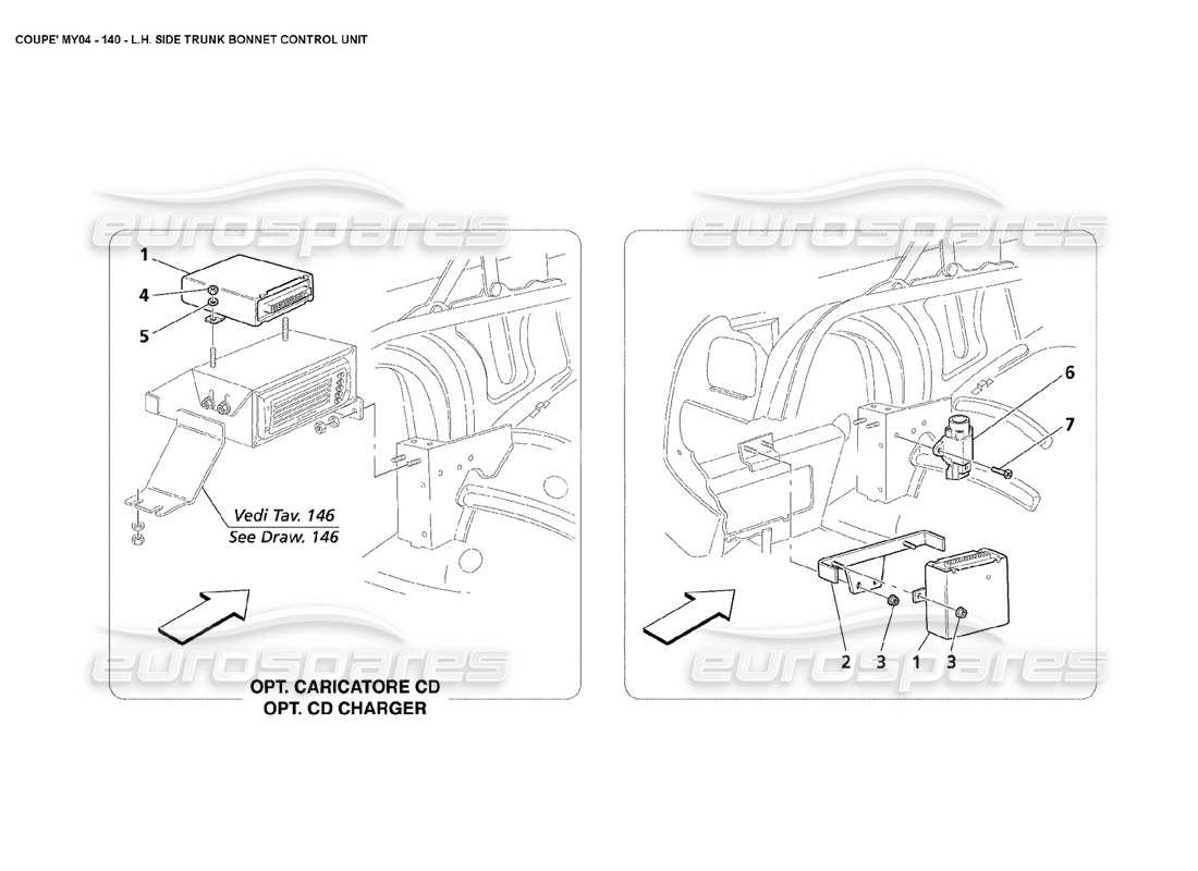 a part diagram from the maserati 4200 coupe (2004) parts catalogue