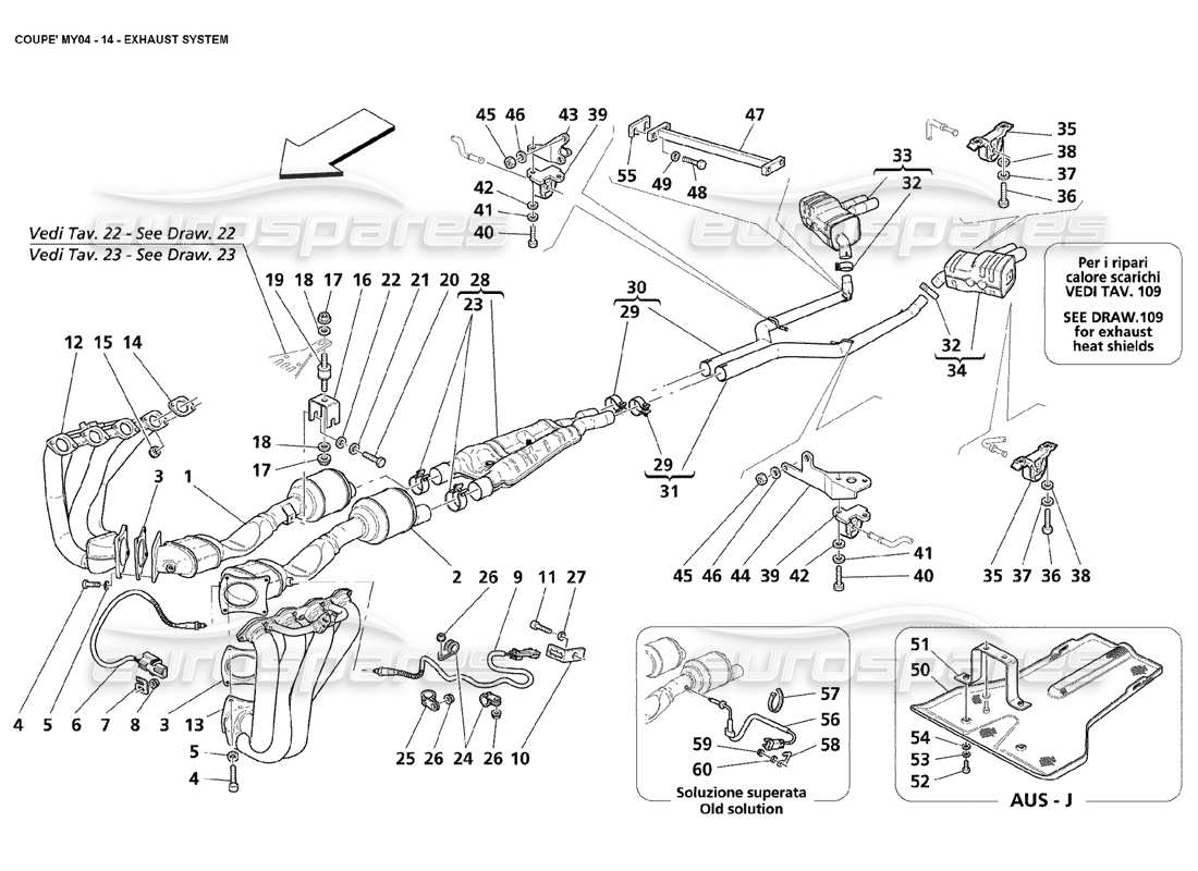 a part diagram from the maserati 4200 parts catalogue