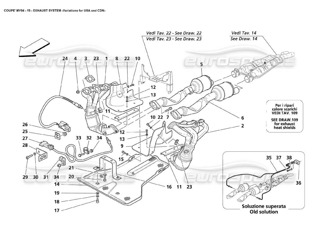 a part diagram from the Maserati 4200 Coupe (2004) parts catalogue