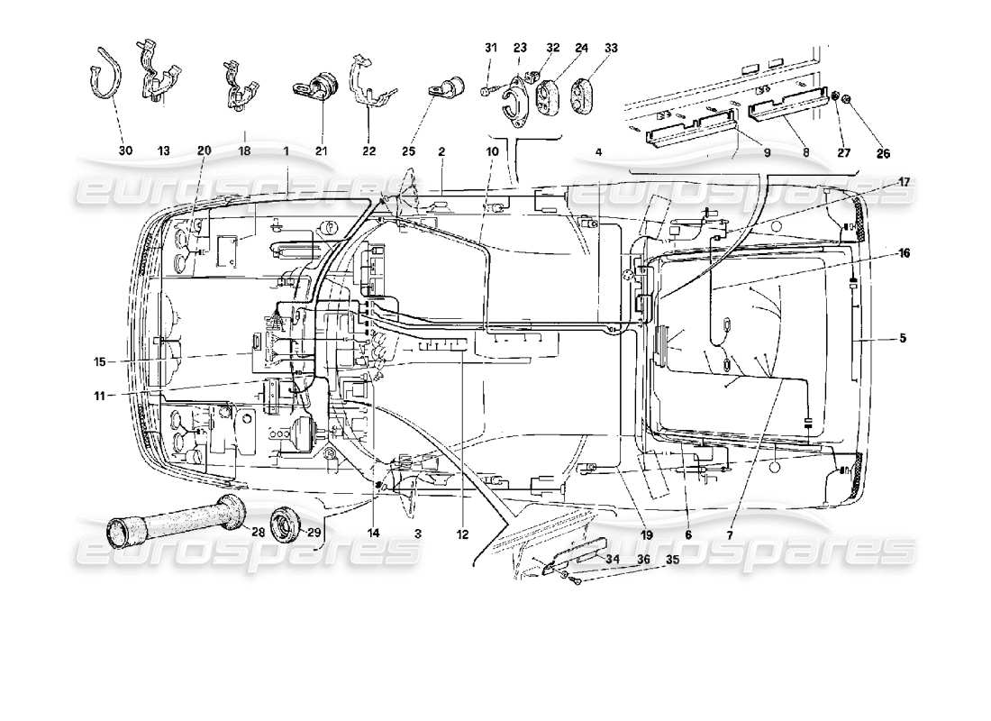 a part diagram from the ferrari 512 parts catalogue