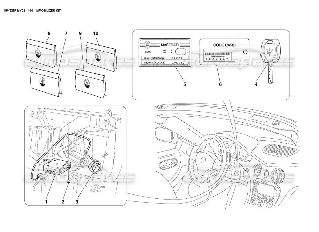 a part diagram from the maserati 4200 parts catalogue
