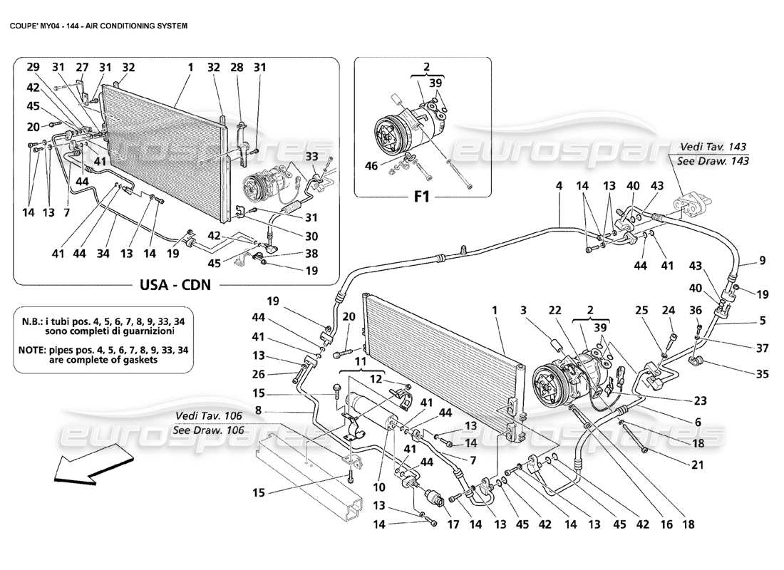 a part diagram from the Maserati 4200 Coupe (2004) parts catalogue