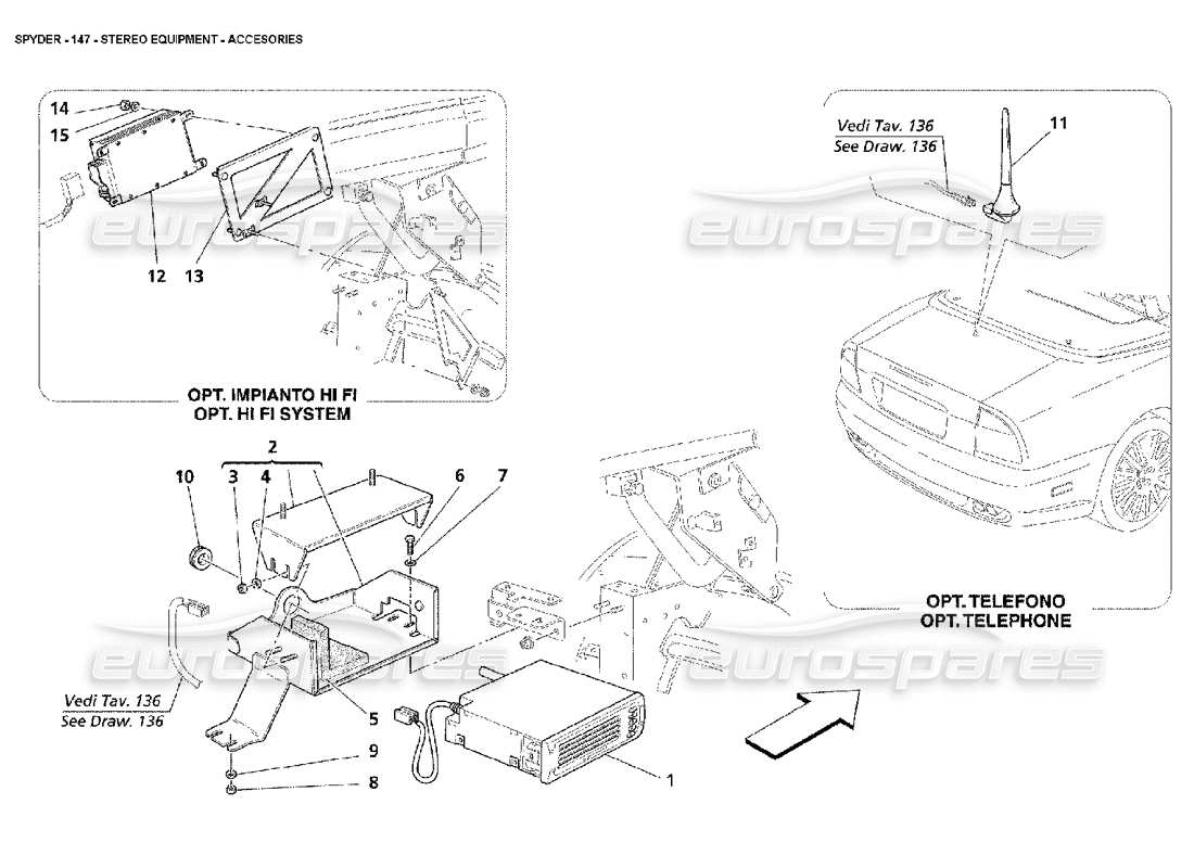 VIEW PARTS DIAGRAMS FROM THE MASERATI 4200 PARTS CATALOGUE a part diagram from the maserati 4200 parts catalogue