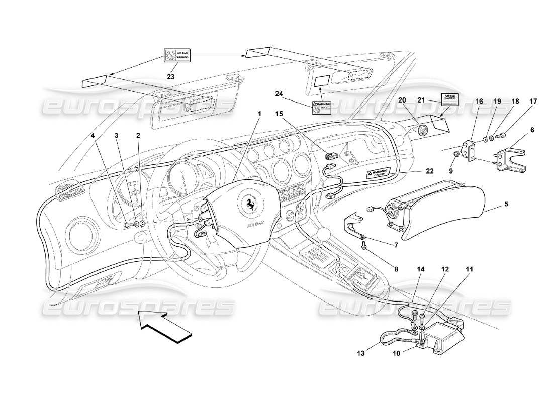 a part diagram from the Ferrari 550 Maranello parts catalogue