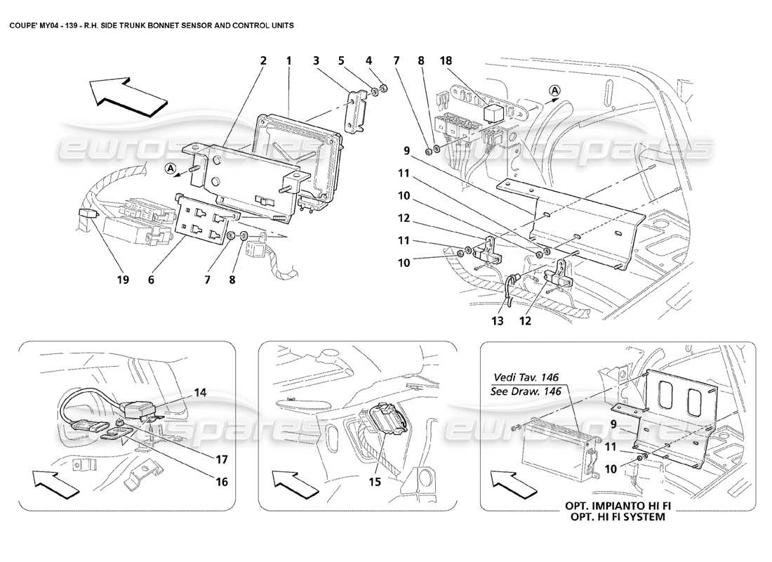 a part diagram from the maserati 4200 coupe (2004) parts catalogue