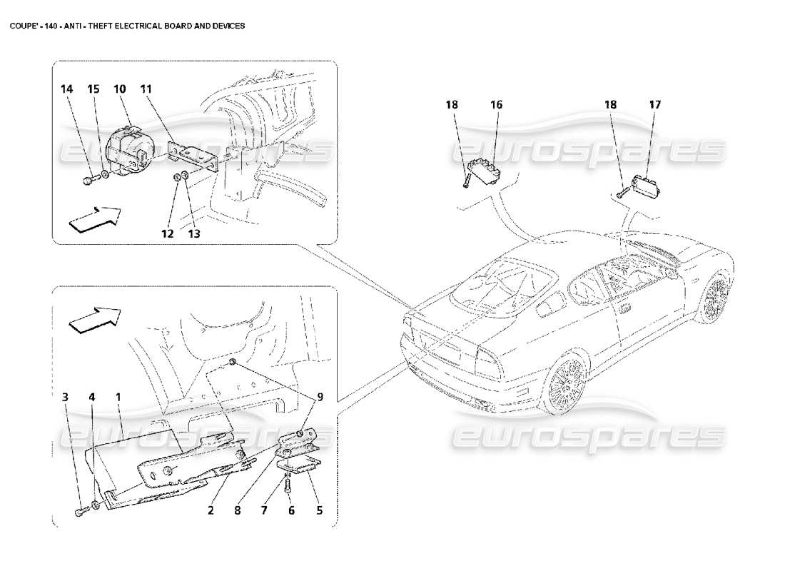 a part diagram from the maserati 4200 coupe (2002) parts catalogue