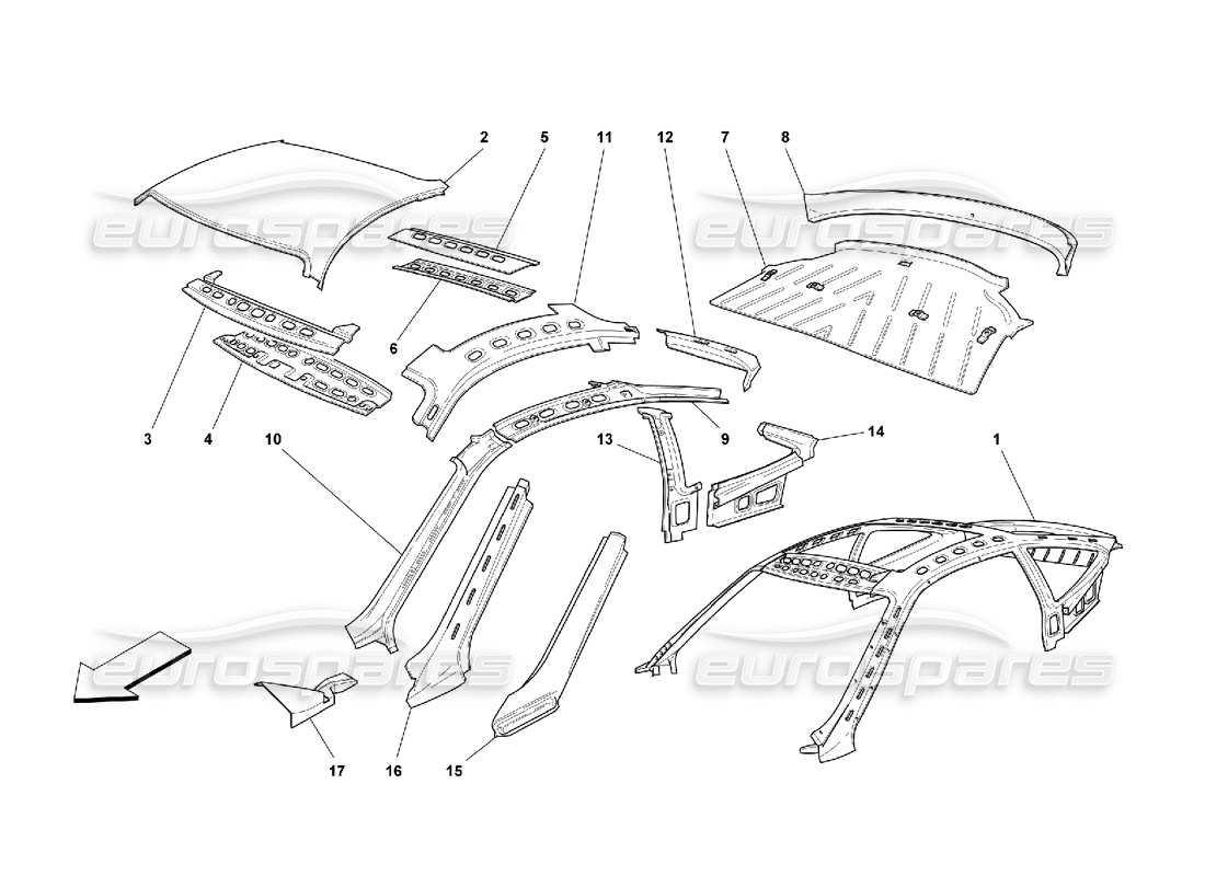 a part diagram from the Ferrari 550 Maranello parts catalogue