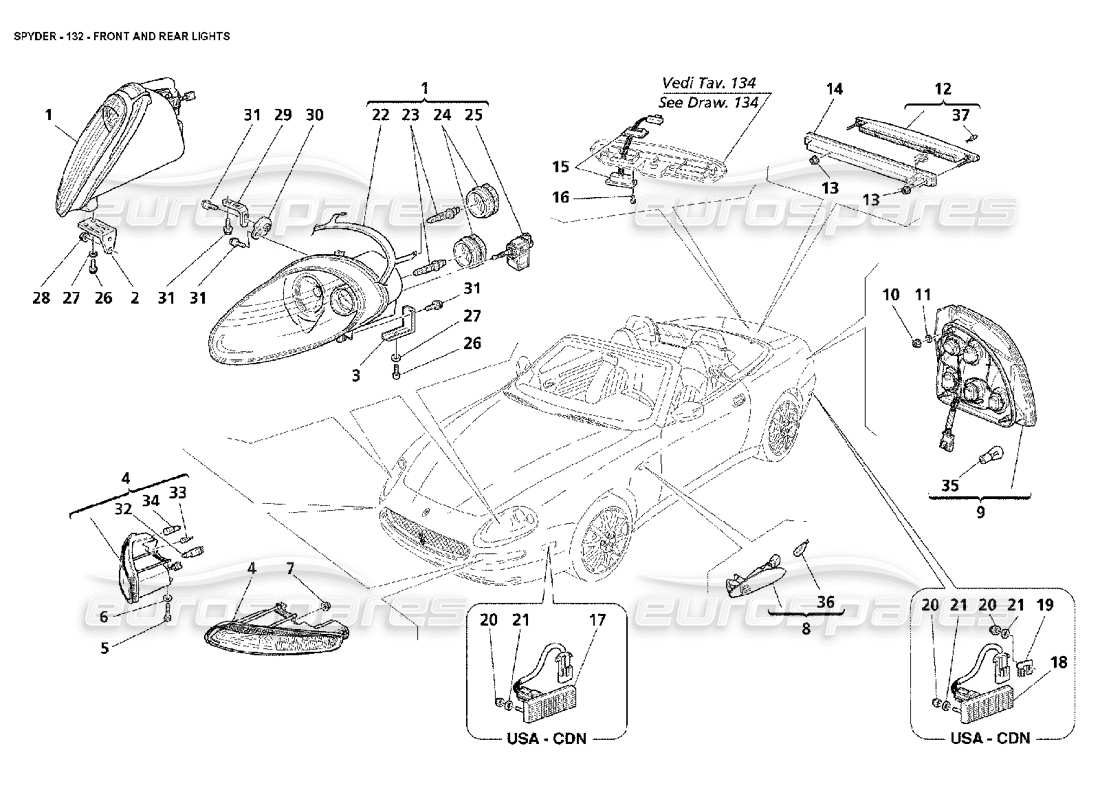 a part diagram from the maserati 4200 parts catalogue
