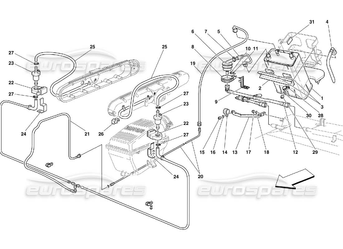 a part diagram from the Ferrari 550 Maranello parts catalogue