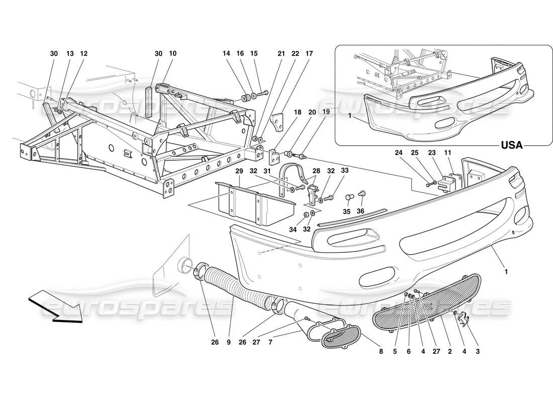 VIEW PARTS DIAGRAMS FROM THE FERRARI F50 PARTS CATALOGUE a part diagram from the ferrari f50 parts catalogue