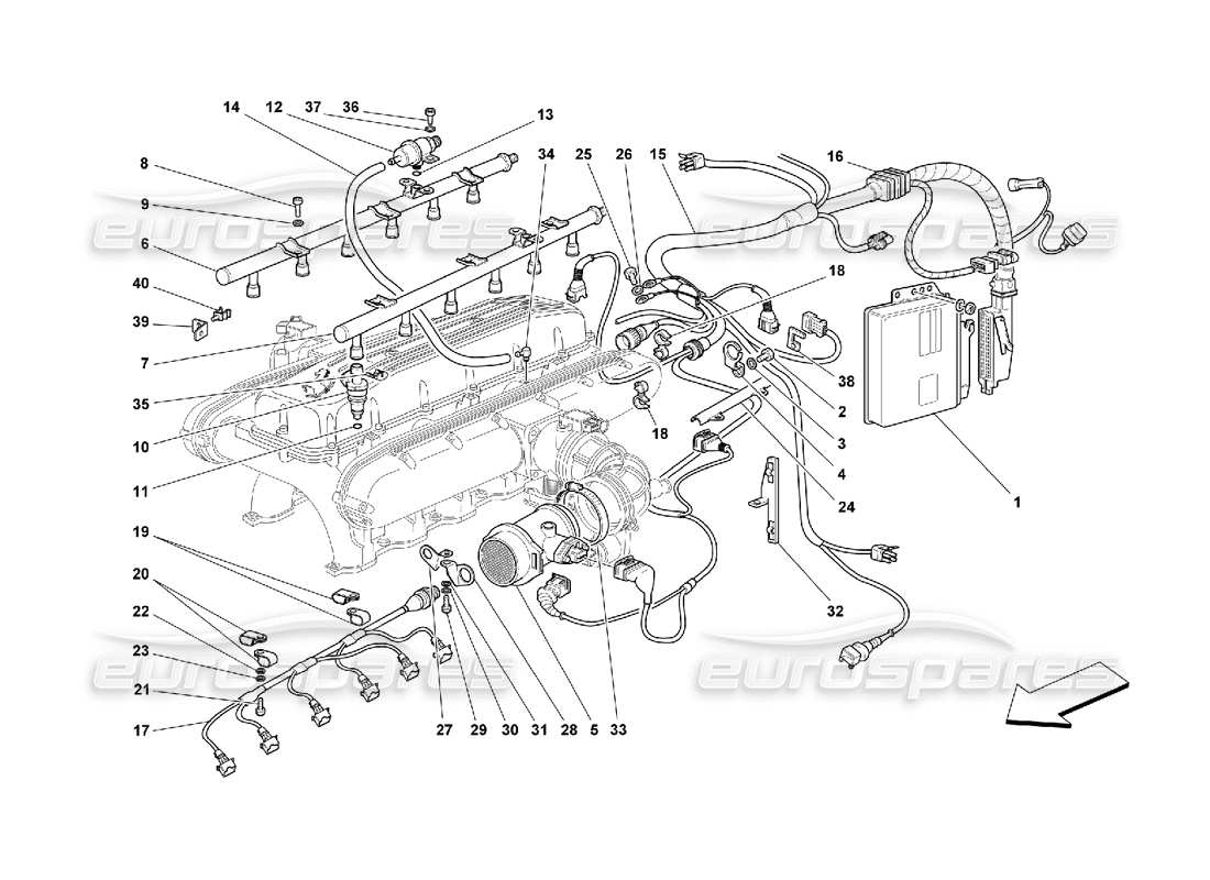 a part diagram from the ferrari 550 parts catalogue