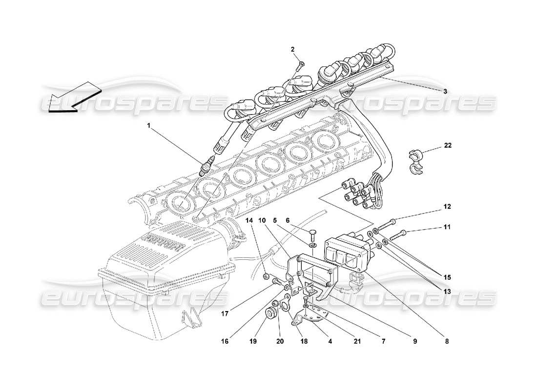 a part diagram from the ferrari 550 maranello parts catalogue