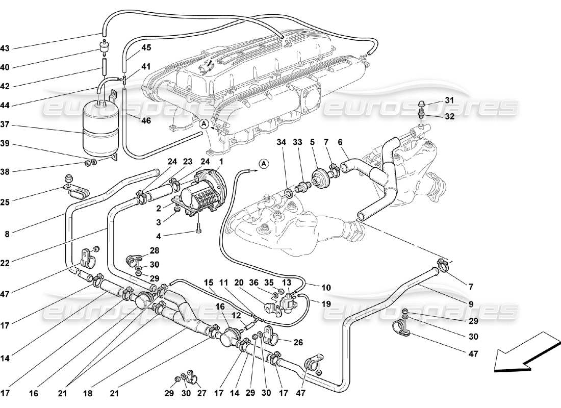 a part diagram from the Ferrari 550 Maranello parts catalogue