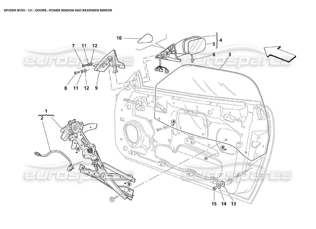 a part diagram from the maserati 4200 parts catalogue