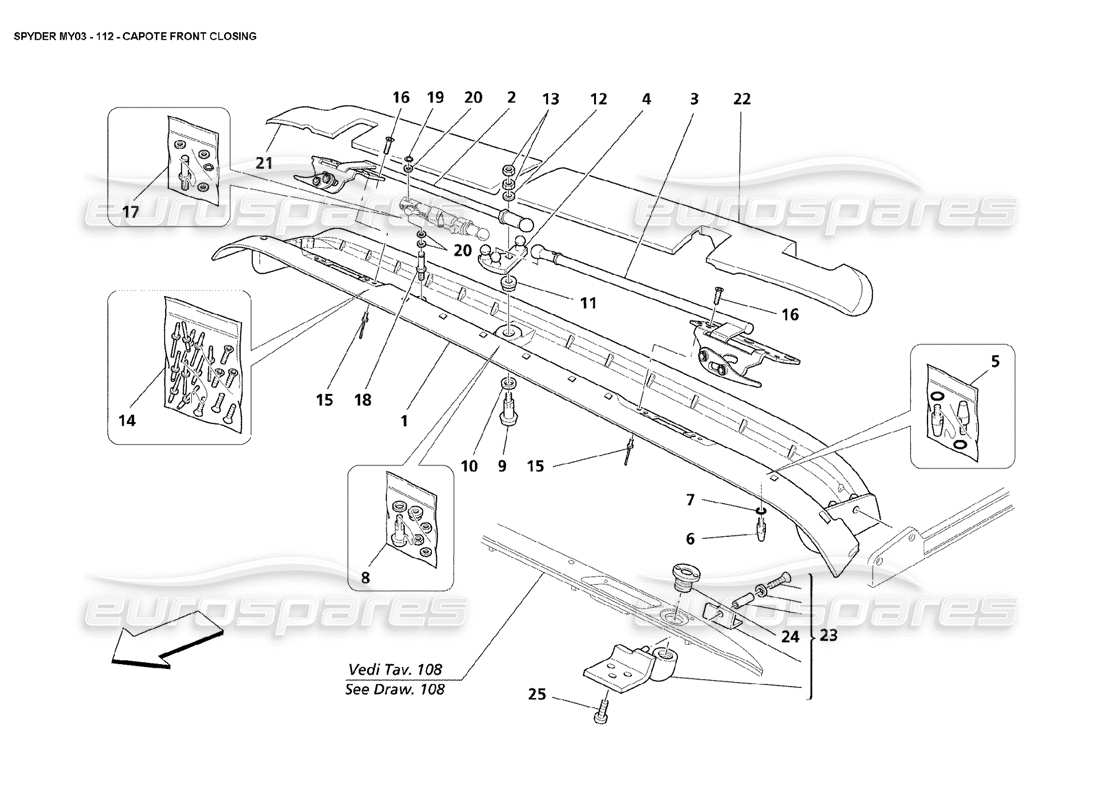 a part diagram from the Maserati 4200 Spyder (2003) parts catalogue