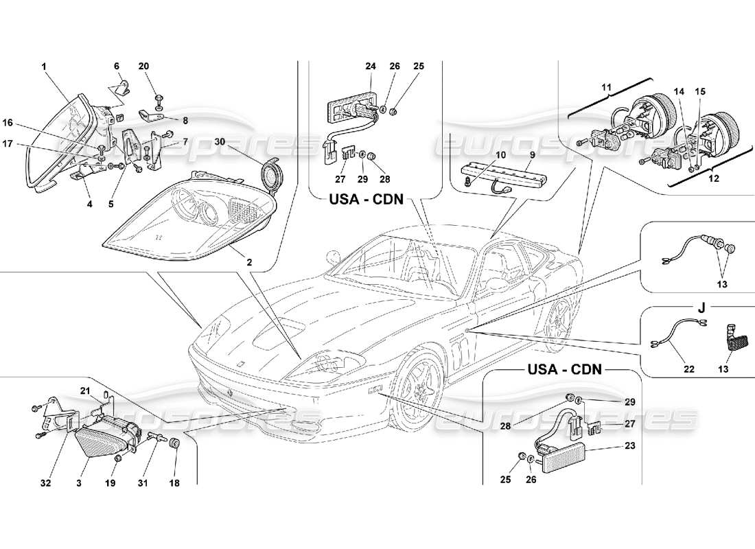 a part diagram from the ferrari 550 parts catalogue