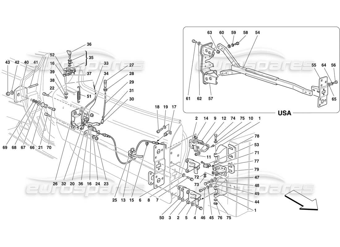 VIEW PARTS DIAGRAMS FROM THE FERRARI F50 PARTS CATALOGUE a part diagram from the ferrari f50 parts catalogue