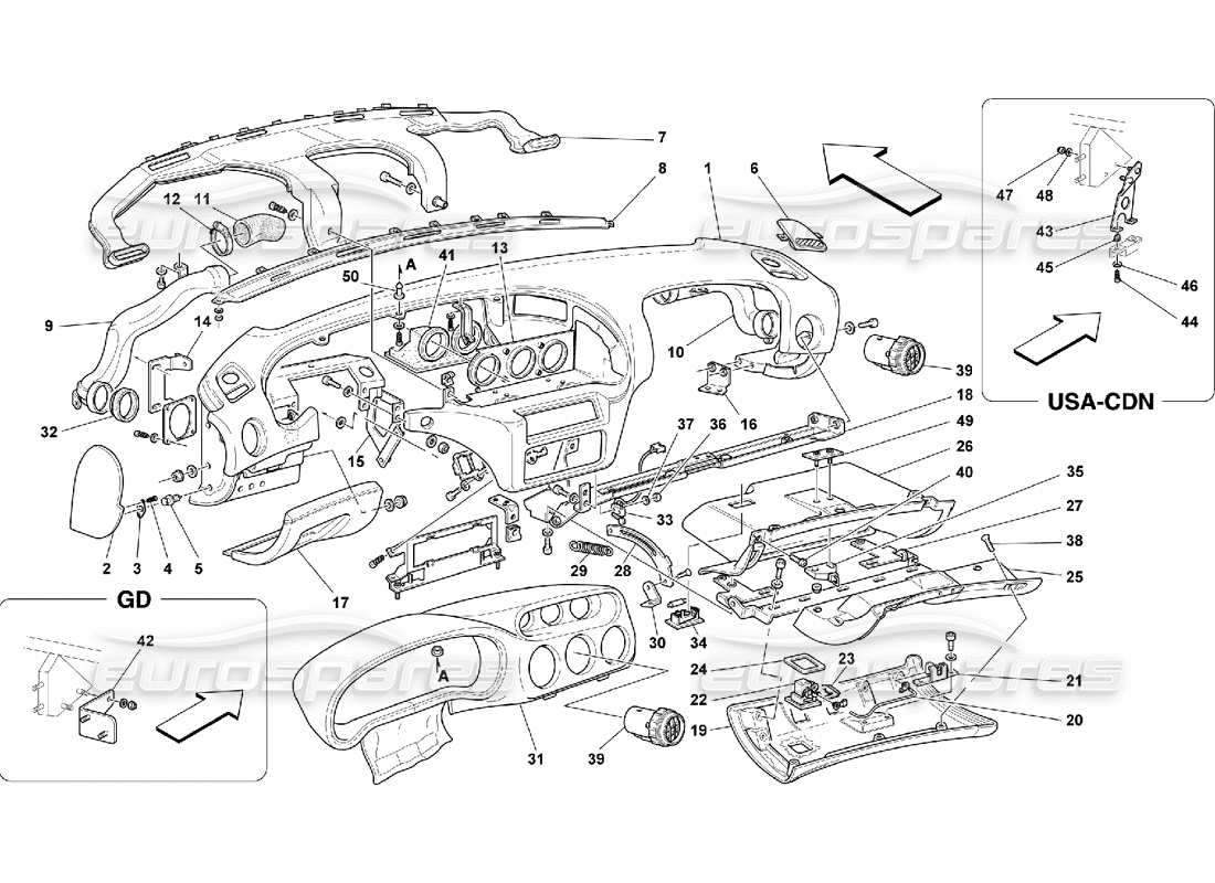 VIEW PARTS DIAGRAMS FROM THE FERRARI 550 PARTS CATALOGUE a part diagram from the ferrari 550 parts catalogue