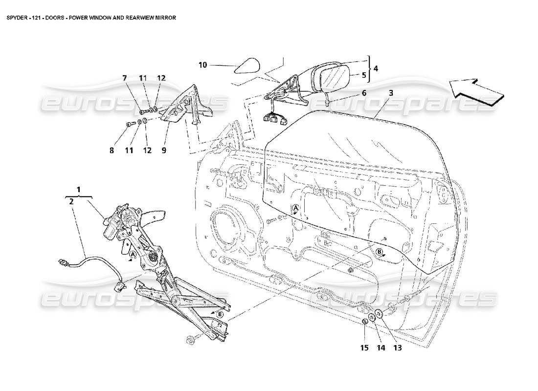 a part diagram from the maserati 4200 parts catalogue