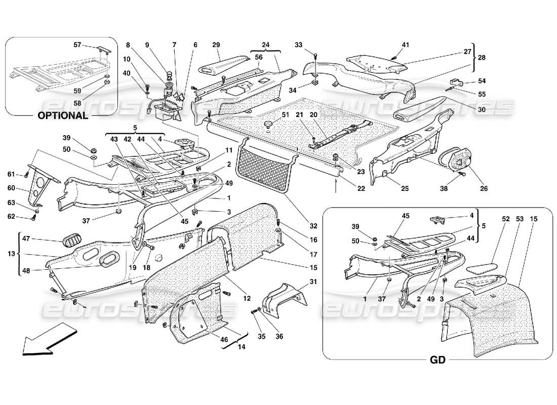 a part diagram from the Ferrari 550 Maranello parts catalogue