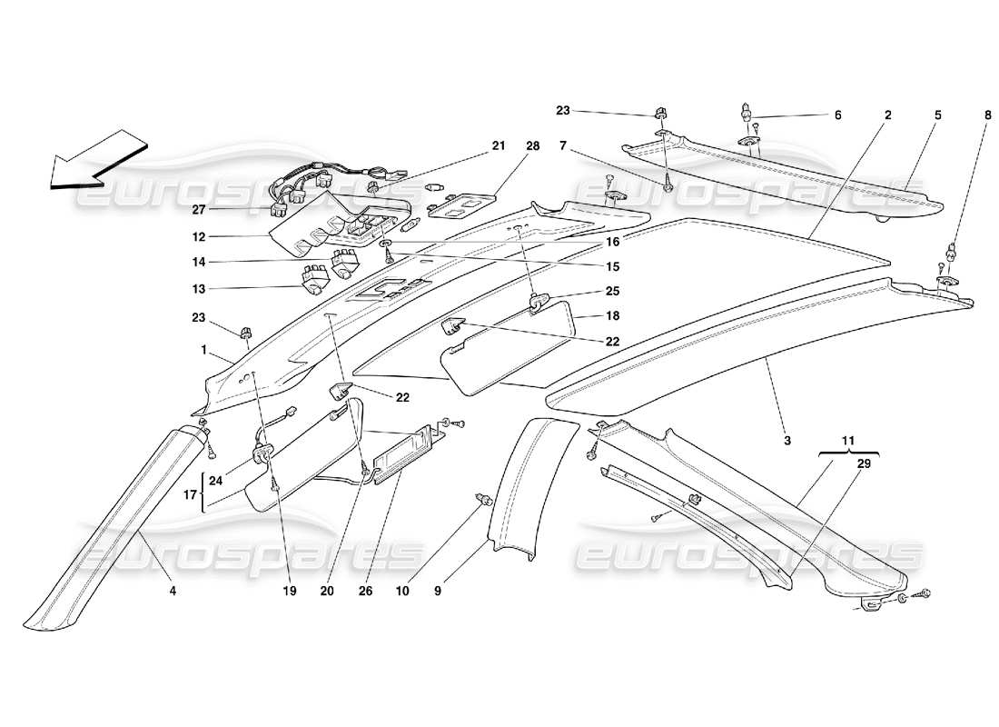 a part diagram from the ferrari 550 parts catalogue