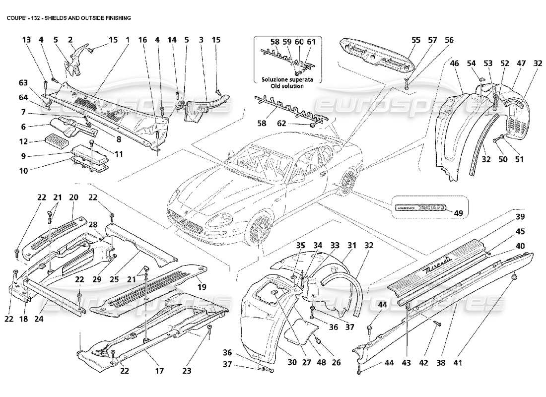 a part diagram from the maserati 4200 parts catalogue