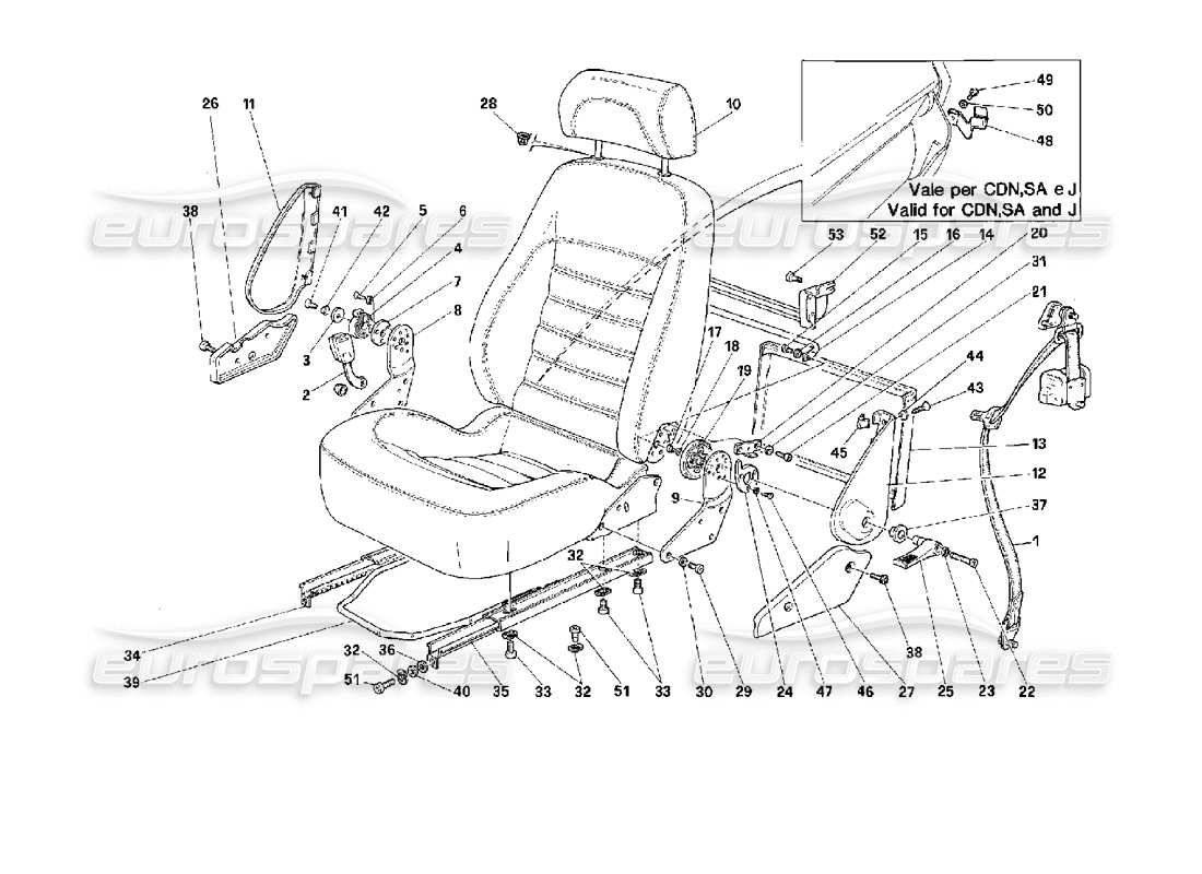 a part diagram from the ferrari 512 m parts catalogue