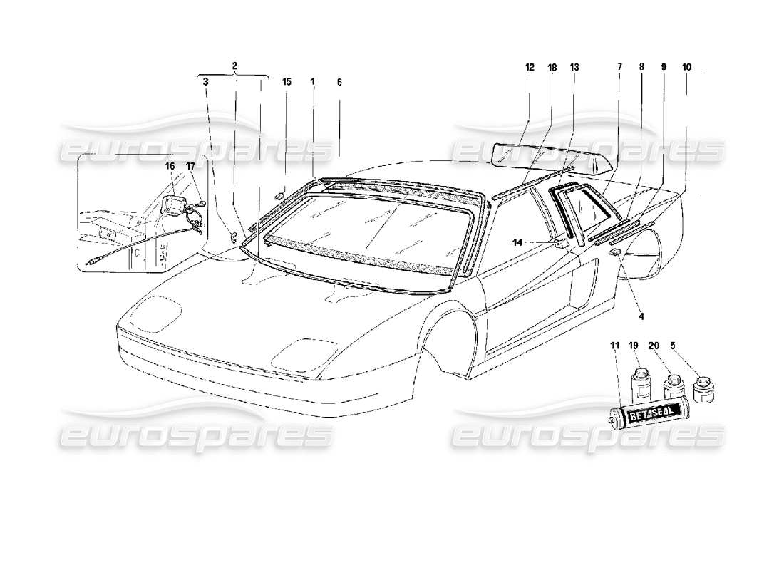 a part diagram from the ferrari 512 parts catalogue