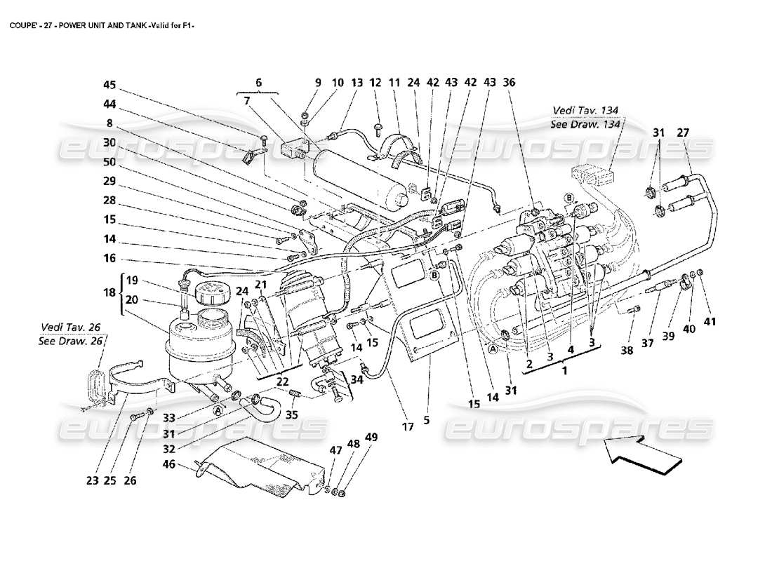 a part diagram from the maserati 4200 parts catalogue