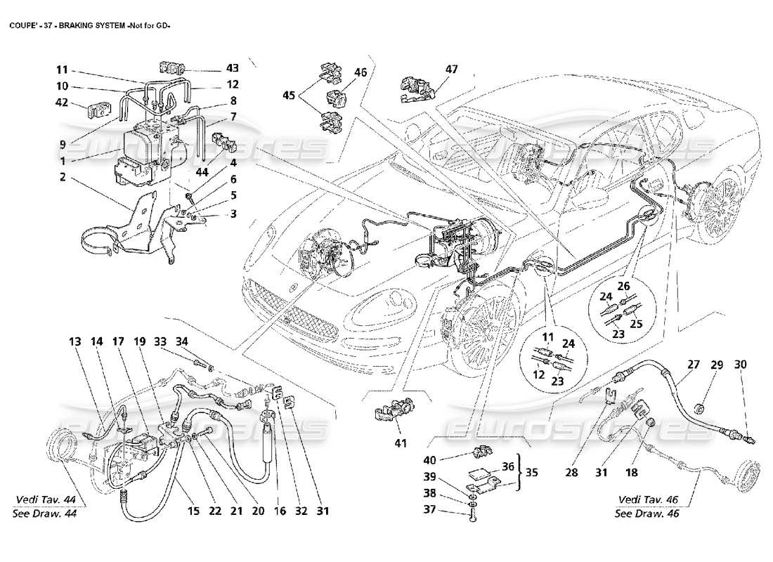 a part diagram from the maserati 4200 coupe (2002) parts catalogue