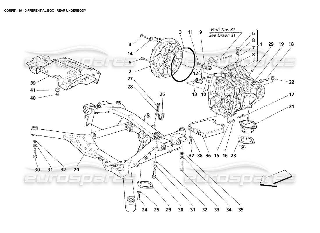 a part diagram from the maserati 4200 coupe (2002) parts catalogue