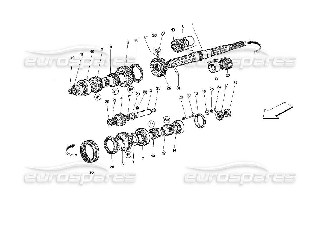 a part diagram from the ferrari 512 parts catalogue