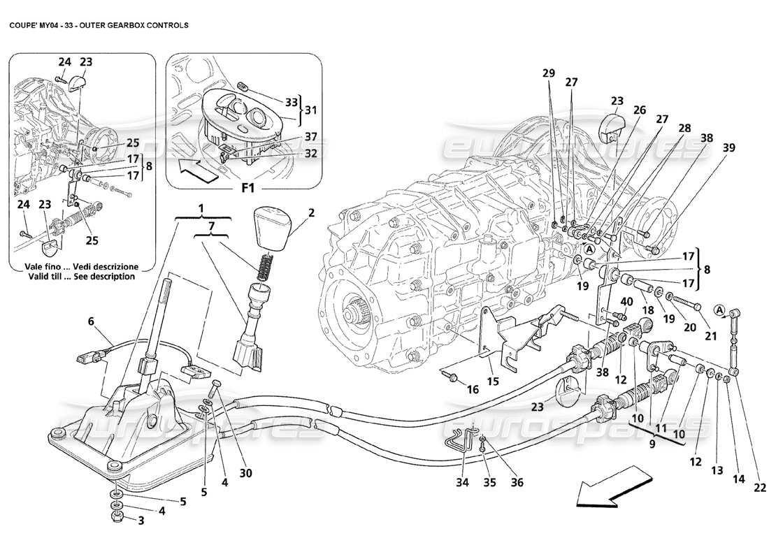 a part diagram from the maserati 4200 coupe (2004) parts catalogue