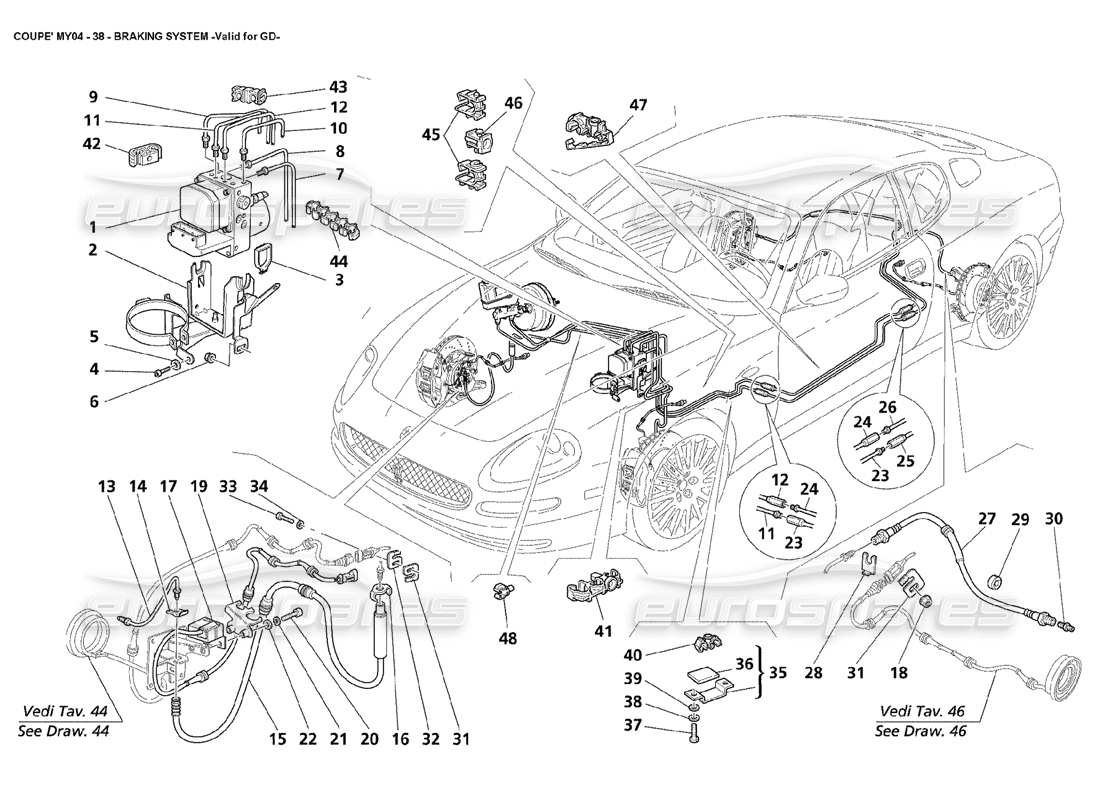 a part diagram from the maserati 4200 parts catalogue