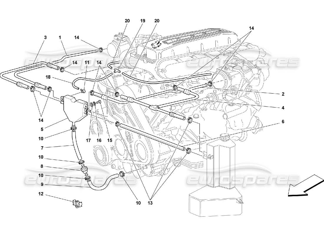 a part diagram from the Ferrari 550 Maranello parts catalogue
