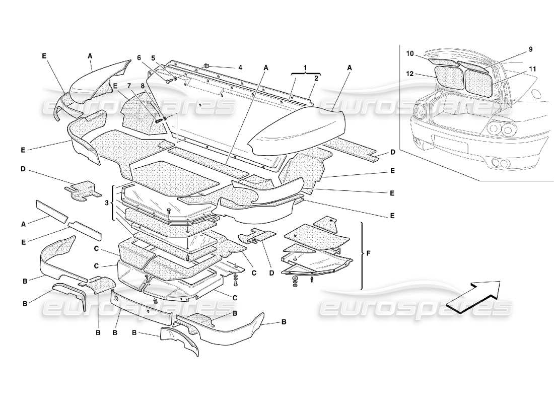 a part diagram from the ferrari 456 m gt/m gta parts catalogue
