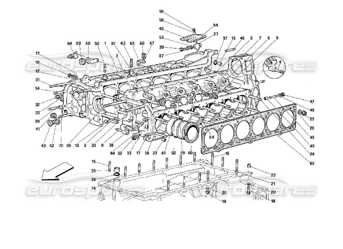 a part diagram from the ferrari 512 m parts catalogue