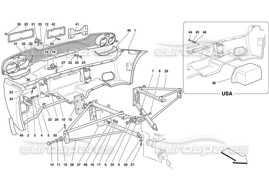 a part diagram from the ferrari f50 parts catalogue