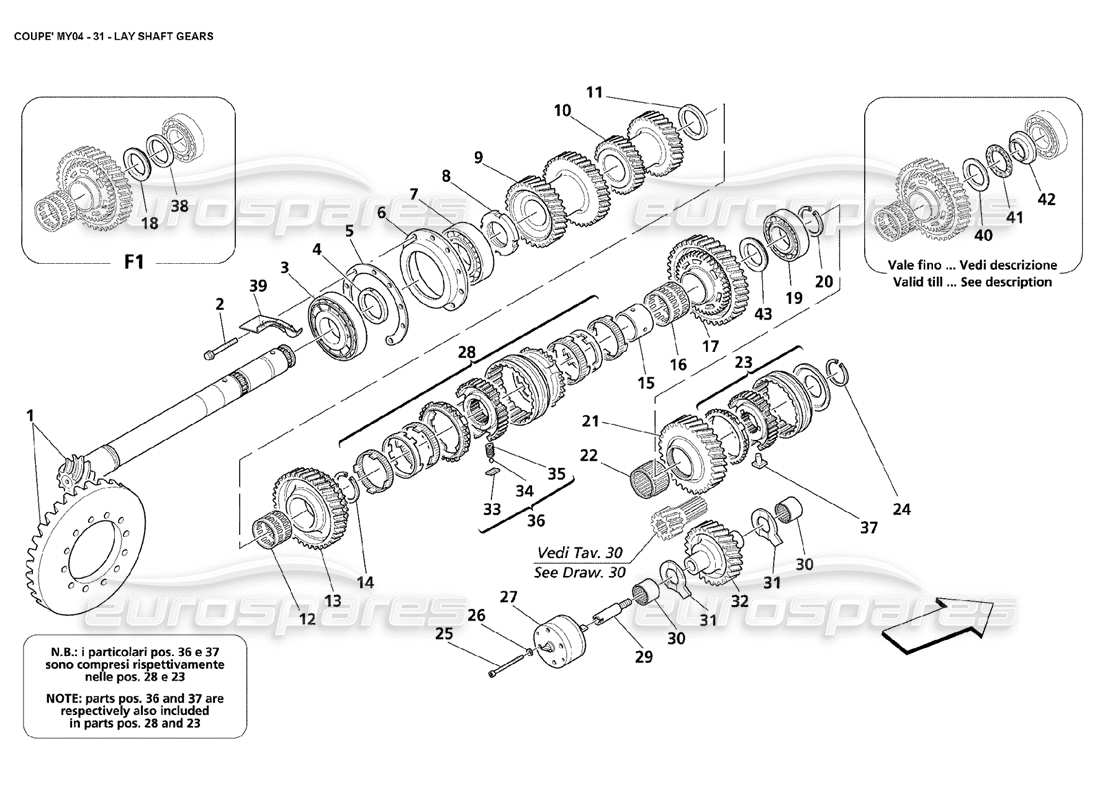 a part diagram from the maserati 4200 parts catalogue