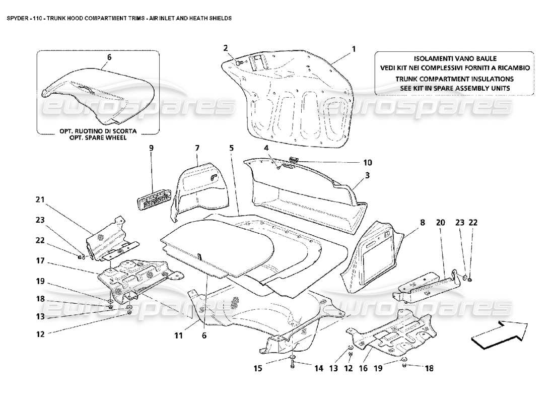 a part diagram from the maserati 4200 parts catalogue